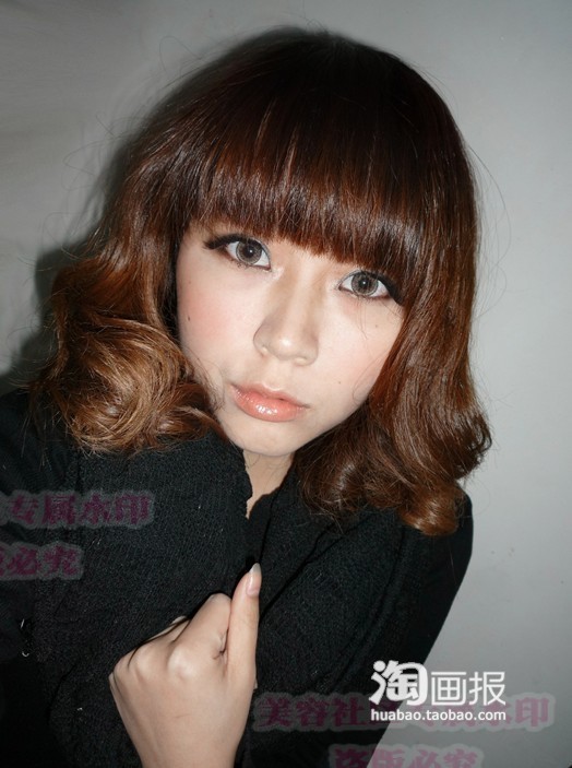 一分钟蓬松短卷发梨花头+立体妆容 2014年什么发型颜色最流行